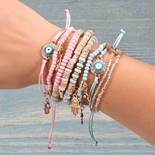 6 Set Bohemian Stretch Bracelets for Women