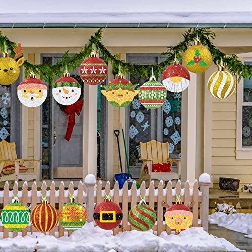 30 Pcs Plastic Double Sided Christmas Decorations