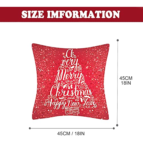 Set of 4 Christmas Throw Pillow Covers 18x18 Inch