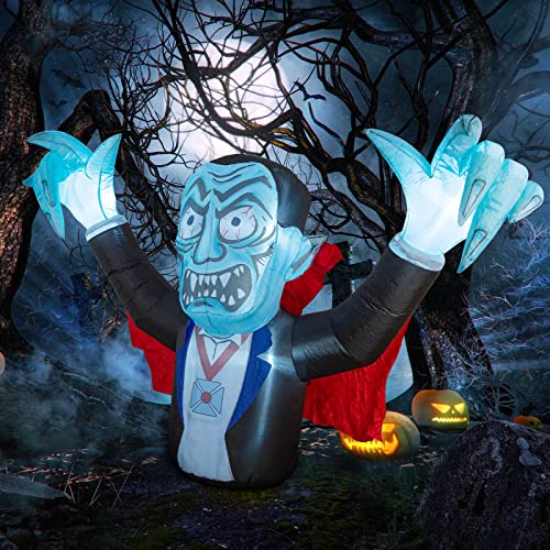 6.8 FT Halloween Inflatables Decorations Vampire w/ Red Cloak