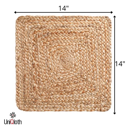Farmhouse Jute Burlap Braided Table Runner 36 Inches Long - 13x36 Natural Jute Braided Table Runner