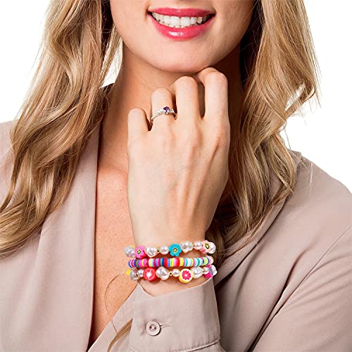 Colorful Beaded Stretchable Rainbow Heishi Stackable Bracelet Set