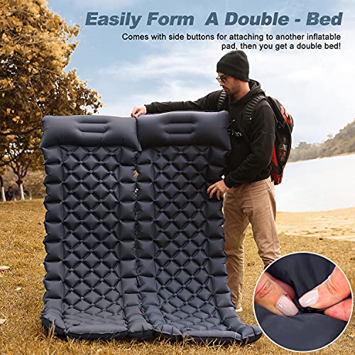 Camping Sleeping Pad - Ultralight Foot Press Inflatable  w/ Built-in Pump