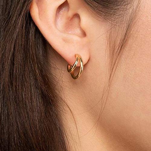 6 Pairs Gold Chunky Hoop Earrings Set for Women Hypoallergenic