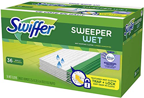 Sweeper Wet Mopping Cloth Multi Surface Refills, Febreze Lavender Scent, 36 count