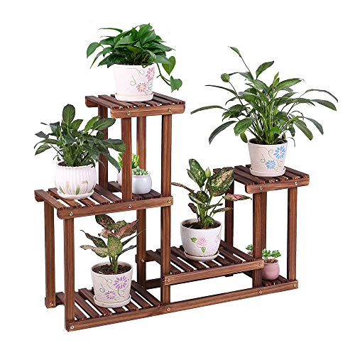 Wood Plant Stand Multi Tiered Corner Plant Shelf Holder