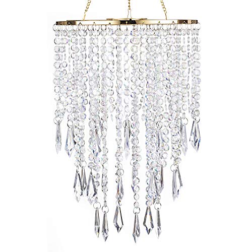 Modern Mini Chandelier Shade,H12.9" X W8.66" w/ Acrylic Jewel Droplets