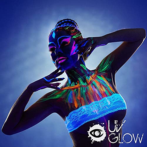 UV Glow Blacklight Face and Body Paint 0.34oz - Set of 6 Tubes - Neon Fluorescent