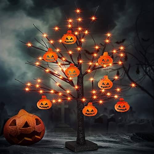 2FT 48 LED Black Halloween Tree for Home Decoration