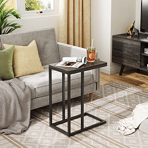 C Shaped End Table for Sofa Couch & Bed