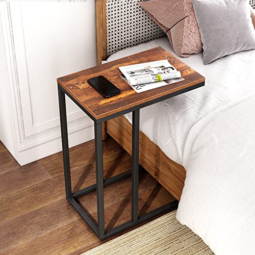 C Shaped End Table for Sofa Couch & Bed