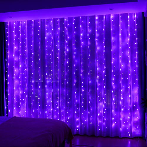 300 LED Fairy Curtain Lights with Remote 8 Modes Timer for Bedroom, 9.8x9.8Ft USB Plug in Adapter