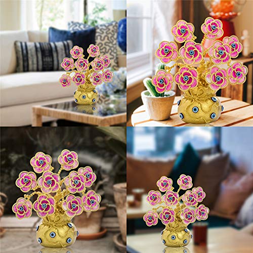 Turkish Evil Eye Flowers Tree / Golden Lucky Bag Ornament Decoration for Good Luck/Wealth