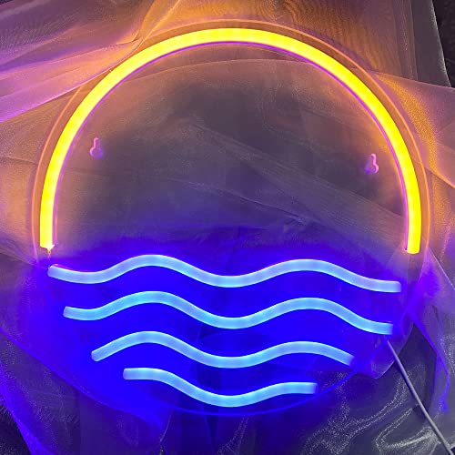 Tropical Sunset & Sea LED Neon Sign 12x12"