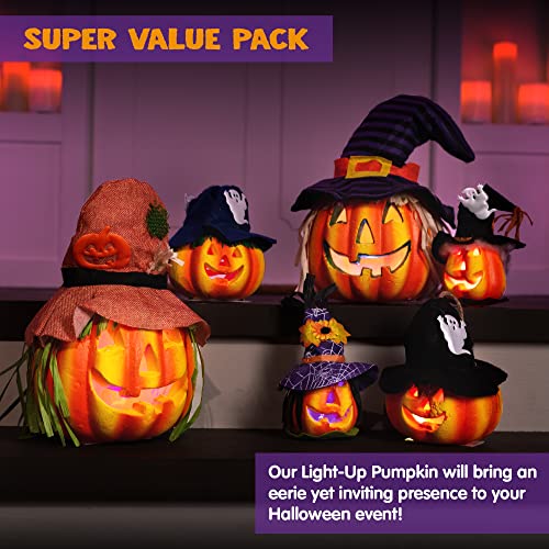 6 Pack Light up Jack-o'-Lantern Halloween Decoration