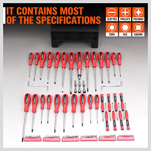 101-Piece Magnetic Screwdriver Set w/ Plastic Racking