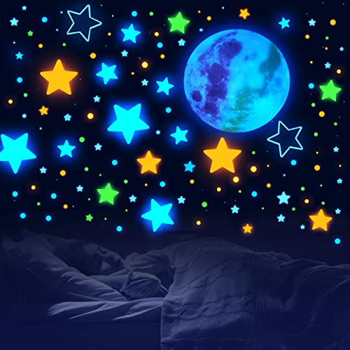 Glow in The Dark Stars and Moon for Ceiling 1449 Pieces