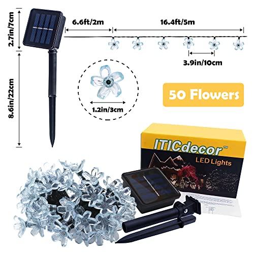 Waterproof Solar Flower Christmas String Fairy Lights