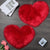 2 Pieces Fluffy Faux Sheepskin Area Rug Heart Shaped, 12 x 16 Inch