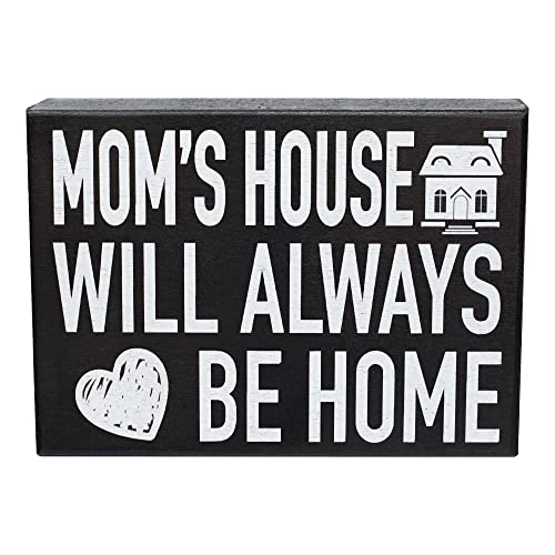 Mom's House Will Always Be Home, 8x16" Wood Decor Sign Gift for Mothers Day