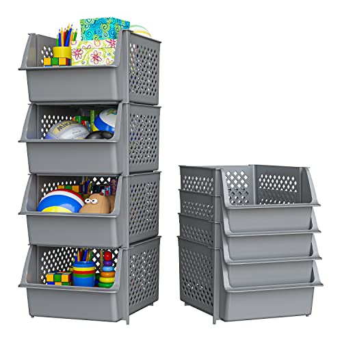 Plastic Stackable Storage Bins .