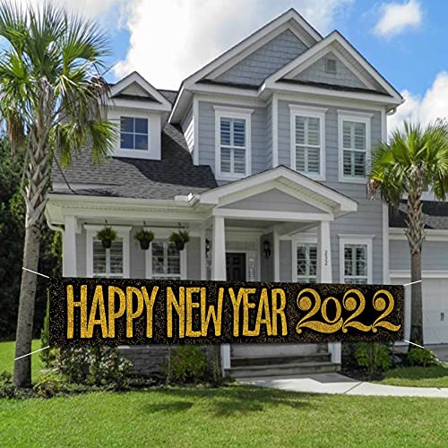 Happy New Year 2022 Yard Banner  Sign 118" x 20"