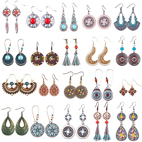 20 Pairs Bohemian Earrings Vintage Set for Women