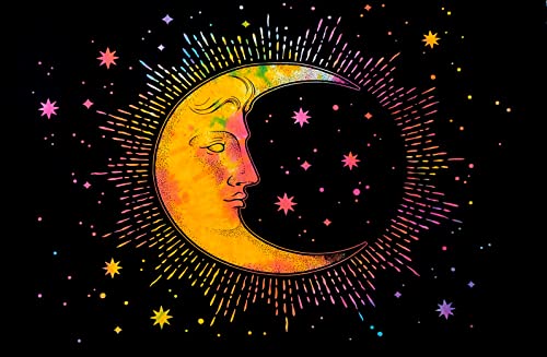 Moon Psychedelic Tapestry for Home Decoration (30 x 40 inches)