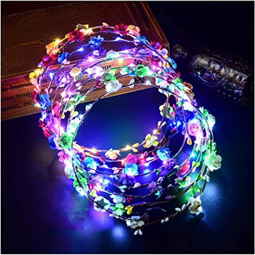 7pcs LED Luminous Flower Crown Headpiece for Holidays