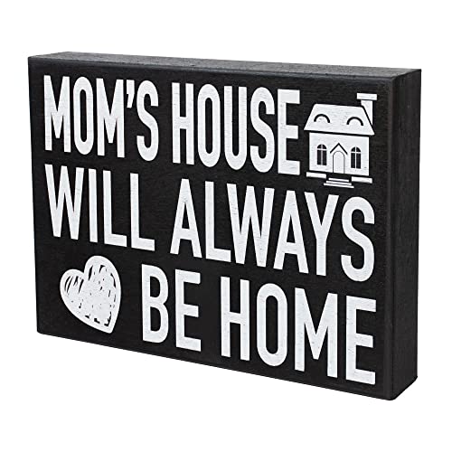 Mom's House Will Always Be Home, 8x16" Wood Decor Sign Gift for Mothers Day