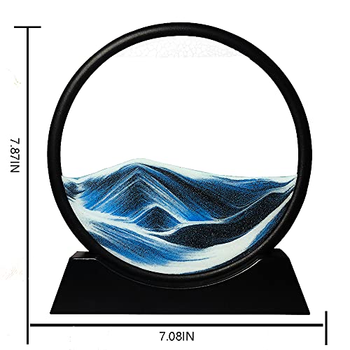 3D Moving Sand Art Sandscapes in Motion Round Glass 7"