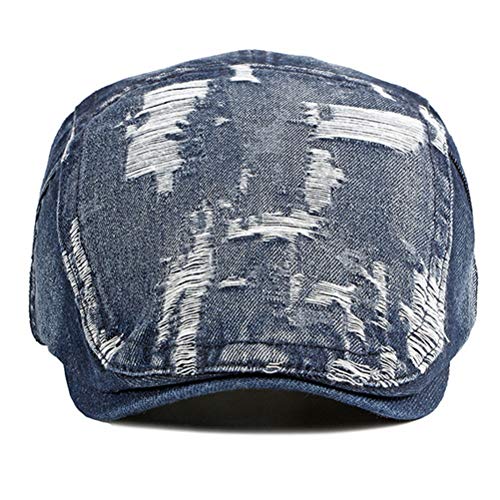 Men's Denim Newsboy Beret Hat Flat Ivy Gatsby Cabbie Driving Cap