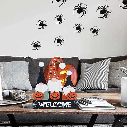 Halloween Decorations Indoor, Large Decorative HALLOWEEN Wood Sign with Ghosts and Spooky Cat