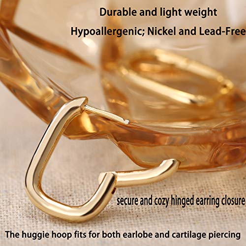 6 Pairs Gold Chunky Hoop Earrings Set for Women Hypoallergenic