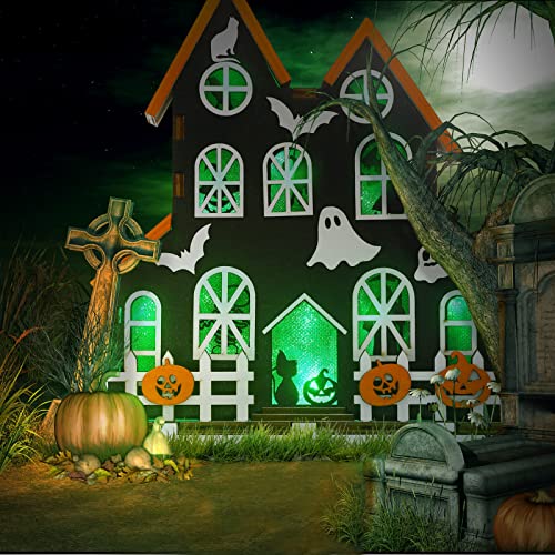 Wooden Lighted Ghost House Halloween Decoration