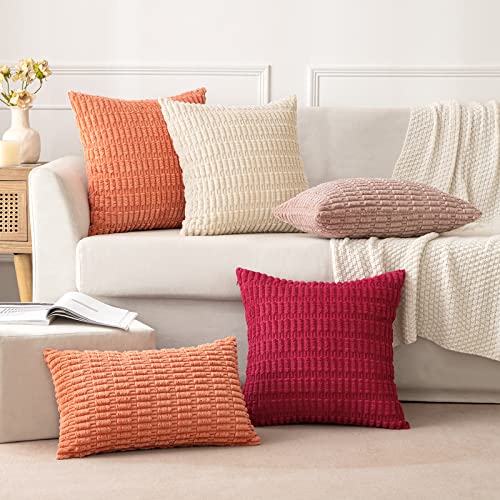 Pack of 2 Decorative Fall Throw Pillow Covers 18x18 Inch Pillow for Sofa Living Room Couch Bed