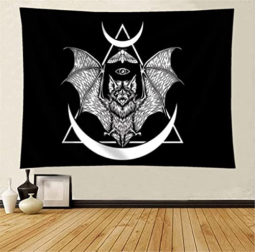 Bat Tapestry Occult Bat Tapestry Bat Wall Hanging Wall Art Black and White Bat Bedroom