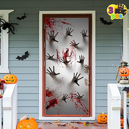 3D Design Scary Skeleton Door Cover for Halloween Skeleton Door, Window and Wall Cover