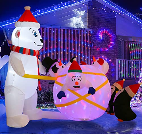 6FT Christmas Inflatables Outdoor Decorations w/ Built in LEDs