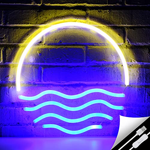 Tropical Sunset & Sea LED Neon Sign 12x12"