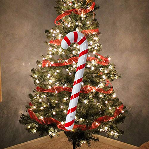 6 Pack Large Christmas Plastic Inflatable Candy Cane Ornaments