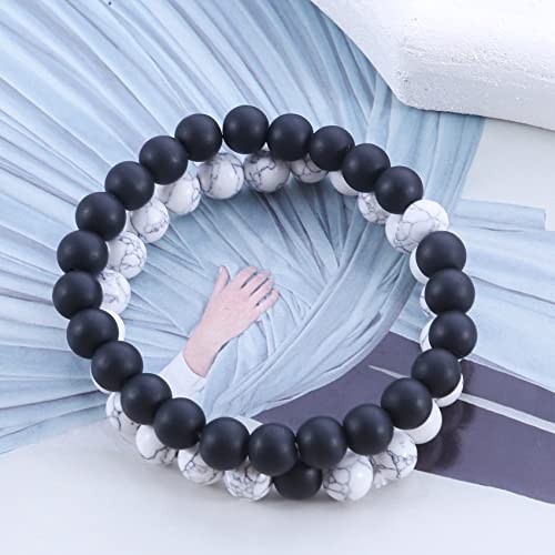 Men Women Lava Bracelet Beads Bracelet Bangle Stretch Stone Beads Bracelets Friendship Couples Gifts,