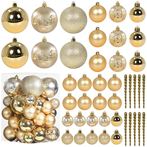 45pcs Christmas Ball Ornaments for Christmas Trees Decorations