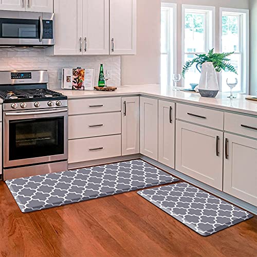 [2 PCS] Kitchen Cushioned Anti-Fatigue Floor Mat, Heavy Duty PVC Ergonomic