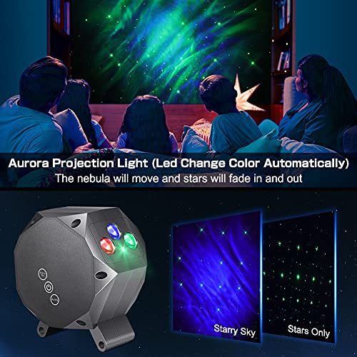 Aurora Light Star Projector with Bluetooth Music Speaker, Timer, Remote Control