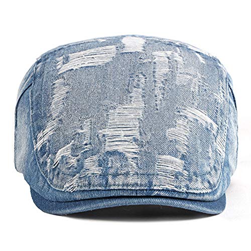 Men's Denim Newsboy Beret Hat Flat Ivy Gatsby Cabbie Driving Cap