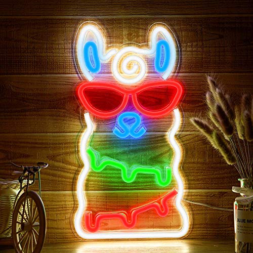 LED Alpaca Neon Light Wall Decoration USB Operated