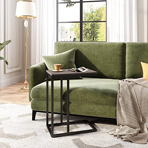 C Shaped End Table for Sofa Couch & Bed