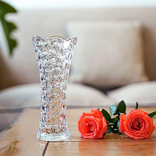 Glass Flower Vase, Small Clear Vase for Flowers, Clear Crystal Vases for Centerpieces, Bud Vases