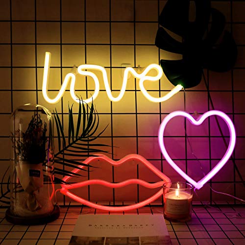 Heart Neon Sign, Battery Operated or USB Powered